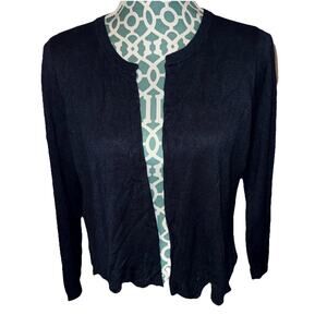 Loft NWT Women’s Size L Navy Blue Knit Long Sleeve Cardigan